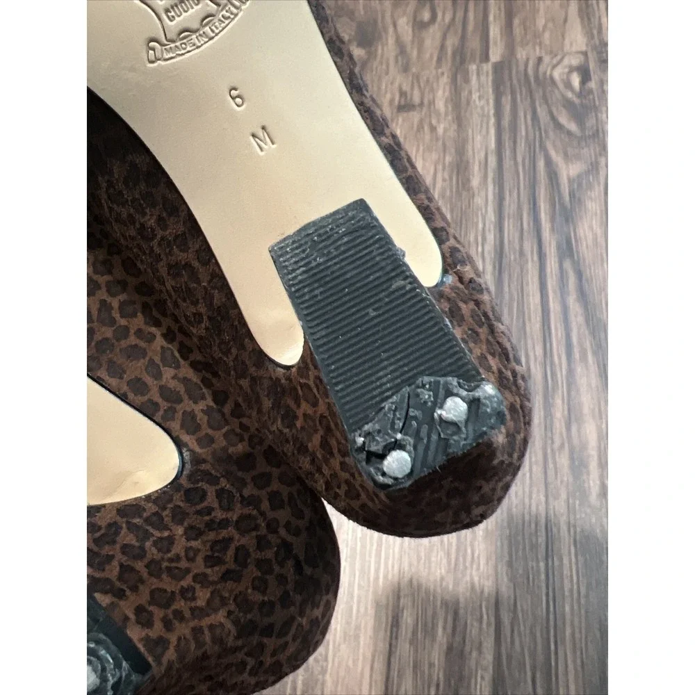 Sesto Meucci Florance Womens Heel Dress Shoes brown leopard sz 6 M US